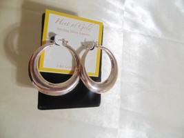 Hint of Gold 2&quot; Puffed Hoop Earrings in 14k Rose Gold-Plated Metal R432 $50 - £14.67 GBP