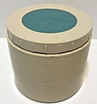 Vintage Thermos Insulated Jar Model 1155 Beige King Seely Teal Lid Screw On Lid - £10.07 GBP