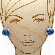 Shimmery Floral Dome Earrings, Clip On Circles in Fairy Hues - £20.04 GBP