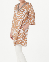 Dennis Basso Printed Woven Caftan Dress with Embellishment- CARAMEL, 3X #A396833 - £23.73 GBP