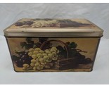Vintage Grapes In A Basket Empty Tin - $32.07
