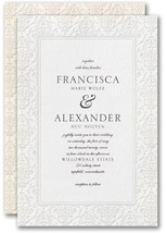 Luxury Wedding Invitation Pearl Foil Damask Border Panel Card Thermography Print - £212.54 GBP
