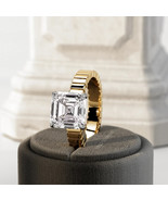 3.00 Carat Asscher Cut E VVS2 Lab Grown Diamond 3.5MM Cigar Band Engagem... - €2.592,49 EUR
