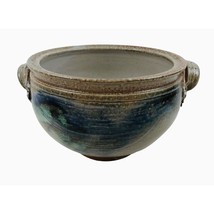 Faith Works Pottery Blue Brown Art Studio Handled Bowl Signed Moran Ston... - £25.32 GBP