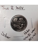 HOBO Jack And Sally Nightmare Made From A REAL WWII Silver War Nickel SI... - €12,91 EUR