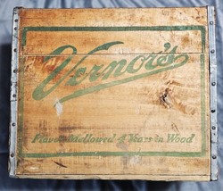 Vintage 1950&#39;S Era Vernors Ginger Ale Soda Pop Wooden Crate Bottle Box D... - $89.09