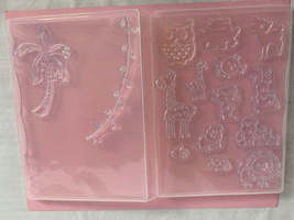 Jungle Animals Cling stamp set in plastic storage case - $7.00