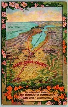Map View San Jose Chamber of Commerce California CA 1915 DB Postcard J1 - £12.38 GBP