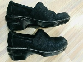 BOC Born Concept Women Size 9 Black  Leather Slip-on 2in Heel Comfort Clog Mule  - £9.68 GBP