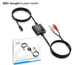 eSynic Optical to RCA Converter 192 KHZ Digital Analog Audio 192KHZ  - $14.73