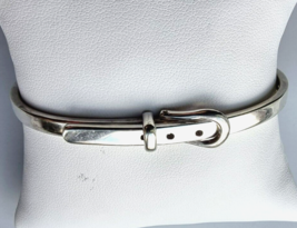 Vintage 925 Sterling Silver Belt Bangle Bracelet, Mexico Modernist - £51.56 GBP