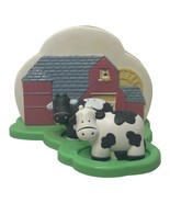 Vintage Avon Down On The Farm Napkin Holder Red Barn Cows Salt Pepper Sh... - £20.47 GBP