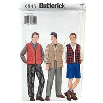 Butterick Sewing Pattern 6843 Vest Shorts Pants Mens Size 32-36 - £9.15 GBP