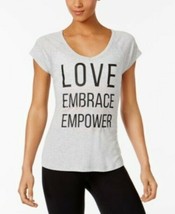 Womens T Shirt Love Embrace Empower Graphic Grey XXL IDEOLOGY $29 - NWT - £4.21 GBP