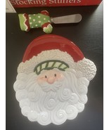 2007 FITZ AND FLOYD Stocking Stuffers Christmas Santa Snack Plate With S... - $15.00