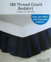 NAVY BLUE TWIN  SIZE RUFFLED  BED SKIRT BEDDING NEW - £21.68 GBP