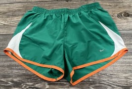 Nike Womens Running Shorts  Green Orange Mesh Vent Line #573728-316 Size Small S - £7.78 GBP