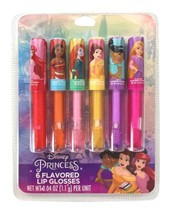 New Disney Princess - Glitter Lip Gloss Gift Set of 6  - FLAVORED - $11.29