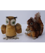 STEIFF Vintage Mohair Plush Pair Perri the Squirrel and Wittie the Owl - $79.19