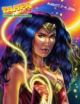 Morgan Davidson Tampa Bay Comic Con Art Poster ~ Gal Gadot as Wonder Woman - £15.52 GBP