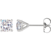 Cushion Natural Mined Diamond Studs 14K White Gold (2.07 Ct H-i SI1 Clar... - $5,386.05