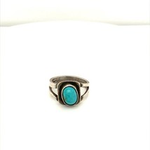 Vintage Sterling Silver Native American Southwest Turquoise Cabochon Ring 5 1/2 - £35.49 GBP