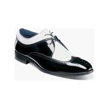 Stacy Adams Dayton II Wingtip Oxford Patent Shoes Black White 25720-111 image 2