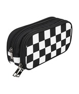 Checkered Black and White Pencil Case Pouch - £18.09 GBP