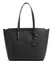 R Kate Spade Margaux Black Leather Large Tote Bag Charm PXRUA226 NWT $298 FS - £128.60 GBP