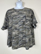 Jodifl Camouflage Pocket Shirt Womens Plus Size 3XL Knit Short Sleeve - £13.55 GBP