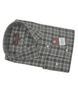 NEW! $245 Hickey Freeman Crisp Button front Shirt!  XL  *Muted Brown Plaid* - £78.17 GBP