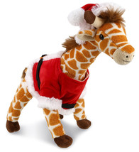 Wild Giraffe Stuffed Animal Plush Dress Up Santa Claus Outfit, 10 Inch - £35.83 GBP