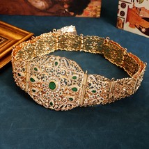 Morocco Chic Wide Belt Buckle Chains for Caftan Dress Arabic Body Jewelry Women  - £45.79 GBP