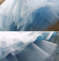 Light Blue Tulle Midi Skirt Outfit A-line Custom Plus Size Ballerina Tulle Skirt image 5