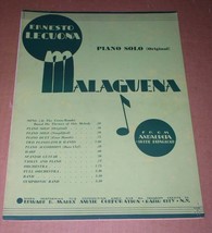 Malaguena Songbook Vintage 1932 Ernesto Lecuona Edward B. Marks Music - £20.29 GBP