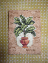Dimensions TREE IN URN Counted CROSS STITCH on ITALIAN MAP Fabric Plaque... - $8.00