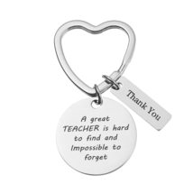 Fashion Love Heart Thank You Apple Keyring Teacher Keychain Gift For Teacher Jew - £8.22 GBP