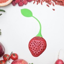 Strawberry Loose Tea Strainer Herbal Spice Infuser Filter Diffuser Silicone - £3.94 GBP