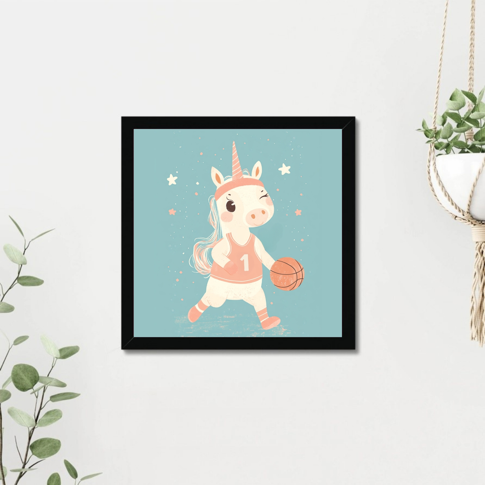 Una the Dunking Unicorn Canvas by Dancing Littles Jungle Item image 2