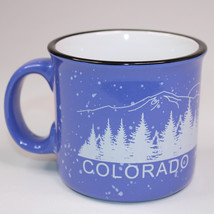 Colorado Mountain Line Blue Coffee Mug Trees, Mountain, Snow Black Rim T... - £6.72 GBP