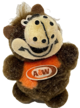 Rare Vintage A and W Rootbeer Mini Plush Bear Brown White Orange 3.5 in - £11.65 GBP
