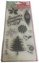 Inkadinkado Clear Stamps Peppermint Twist Seasons Greeting Be Merry Christmas - £4.68 GBP