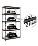 Z-Beam 5-Tier Laminated Heavy Duty Metal Shelving Unit Adjustable Garage... - £231.78 GBP