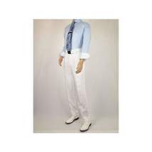 Mens Summer Linen Suit Apollo King Half Lined 2 Button European LN6 White Party image 8