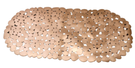 Nonslip Metallic Pebble Bathtub Mat with Suction Cups 26.5&quot; x 14&quot; Rose Gold - £10.02 GBP