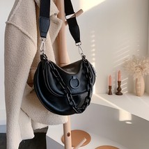 Fashion Wild Waist Bag High Capacity PU leather Acrylic Chain Saddle Bag Fanny P - £23.04 GBP