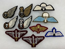 INDIA, PARACHUTIST, PARA WINGS, GROUPING OF 10 PARA WINGS, SOME ARE OBSO... - $59.40