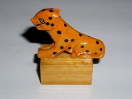 Penguin Brand Leopard Vintage Pencil Sharpener Wood Gloss Finish Green 1 - $19.99