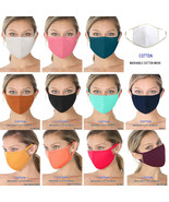 Mens Womens Solid Comfortable Cotton Face Mask Cover Washable Reusable - $10.90 CAD