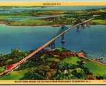Mount Hope Bay Bridge Newport Rhode Island RI Linen Postcard I1 - $2.92
